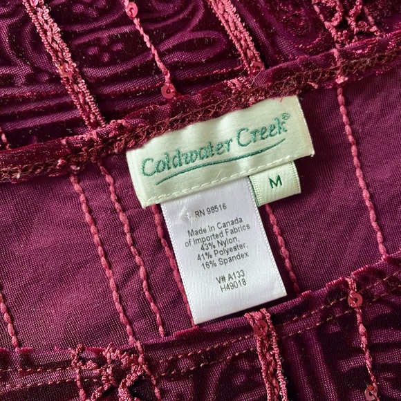 90s/Y2K Velvet Burnout Sequin Embroidered Top - Picture 3 of 3